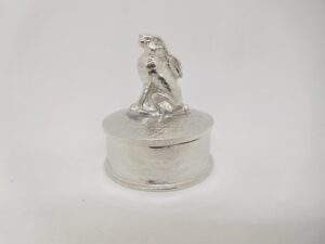 Pewter hare trinket box