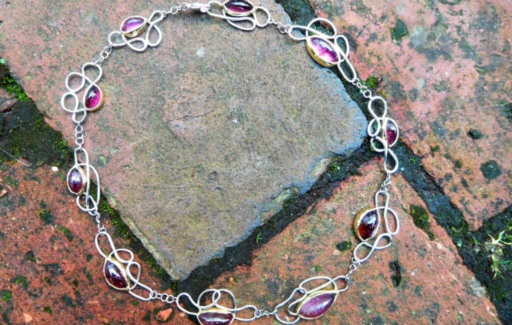 Purple tourmaline necklace