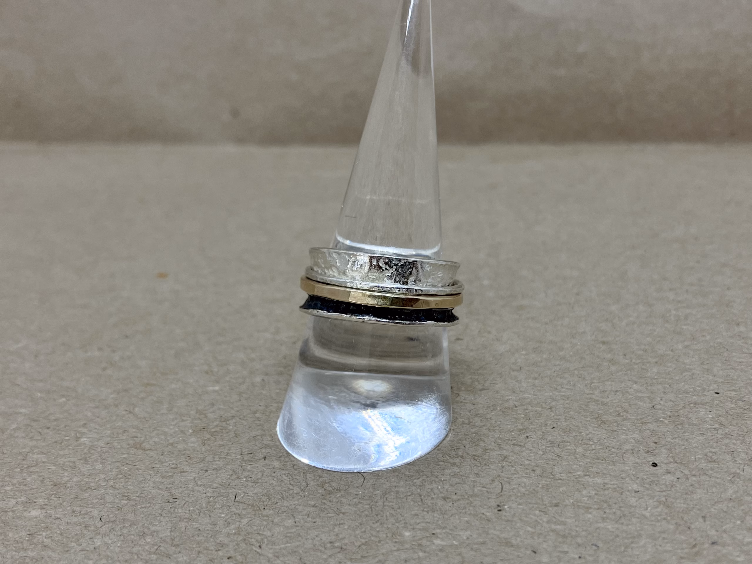 LBJ Silver and Gold Plate Spinning Ring